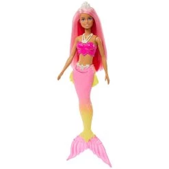 Barbie Pink Hair Siren With White Crown Doll -Children's Shop barbie pink hair siren with white crown doll 4