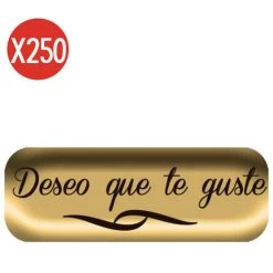 Genérico Roll 250 Adhesive Labels I Wish That You Like Gold 45X15 Mm
