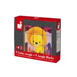 Janod Kubkid 9 Blocks Jungle Animals -Children's Shop janod kubkid 9 blocks jungle animals 2