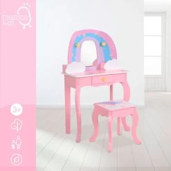 Wooden Dressig Table With Stool -Children's Shop teamson kids wooden dressig table with stool 4