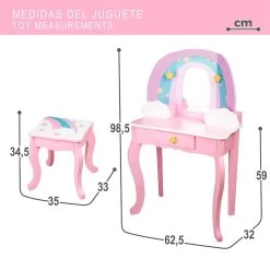 Wooden Dressig Table With Stool -Children's Shop teamson kids wooden dressig table with stool 5