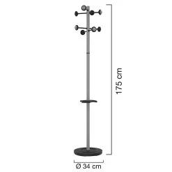 UNiLUX Standing Coat Compueil Metal 8 Hangers With Umbrella Stand And Drip Tray Gray Rotating Head 5 UNiLUX Standing Coat Compueil Metal 8 Hangers With Umbrella Stand And Drip Tray Gray Rotating Head -Children's Shop unilux standing coat compueil metal 8 hangers with umbrella stand and drip tray gray rotating head 1