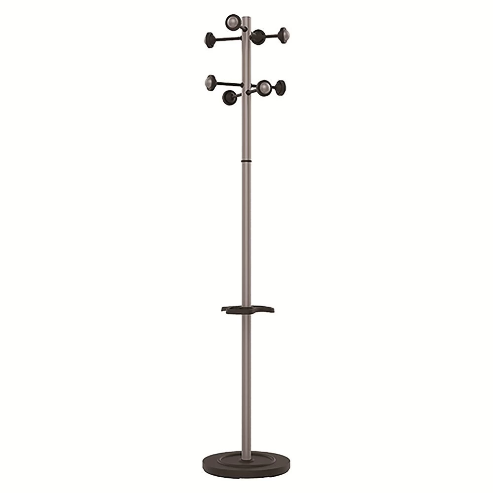 UNiLUX Standing Coat Compueil Metal 8 Hangers With Umbrella Stand And Drip Tray Gray Rotating Head 3 UNiLUX Standing Coat Compueil Metal 8 Hangers With Umbrella Stand And Drip Tray Gray Rotating Head