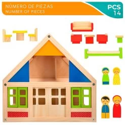 Wooden Dollhouse -Children's Shop woomax wooden dollhouse 5